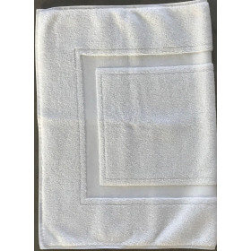 Tapis de bain blanc 100% coton ultra absorant - PROCLAS - 750 gr/m²