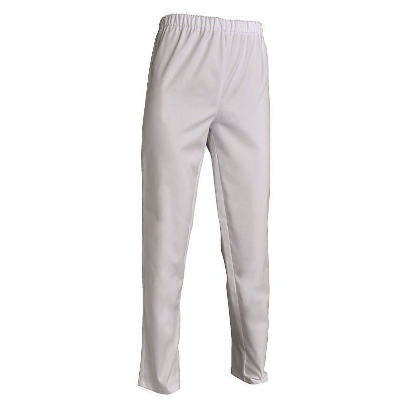 Pantalon professionnel mixte en polycoton blanc - ANDRE - TEXTIMED