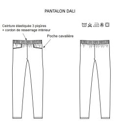 Pantalon mixte en polycoton avec 2 poches cavalières - DALI - 195 gr/m²